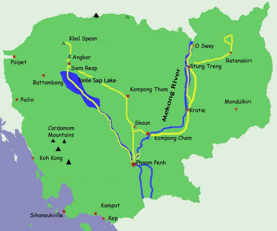 Cambodia Tour map